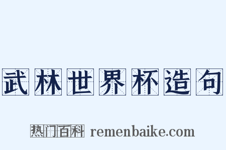 武林世界杯造句是什么意思的图片